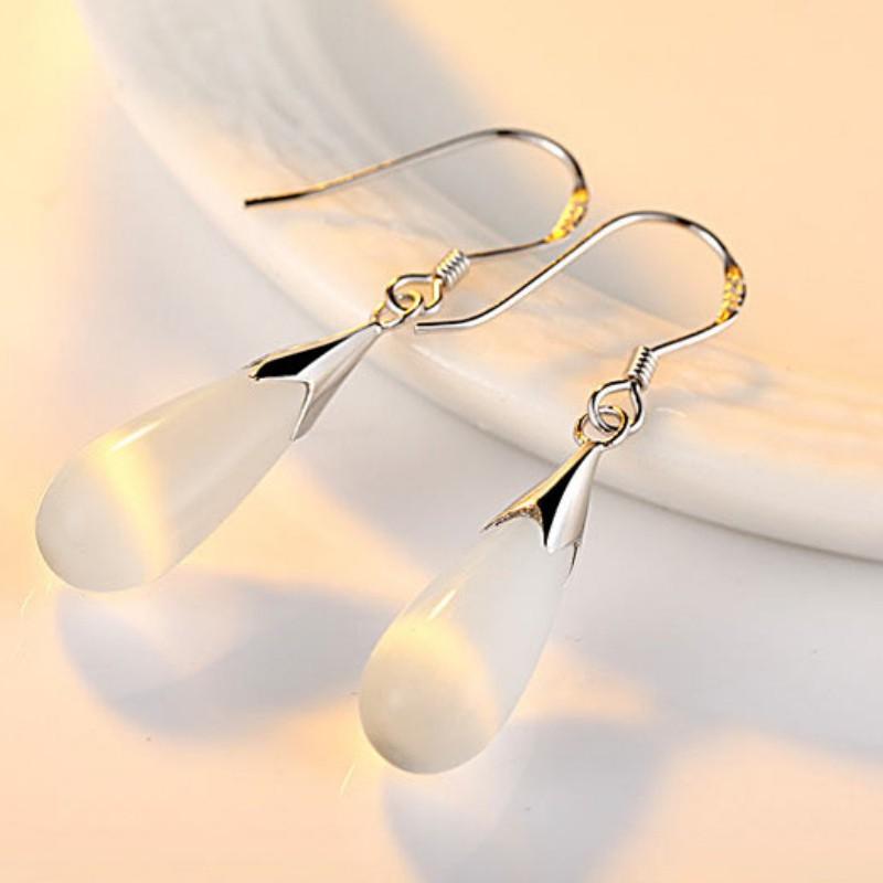 Bông Tai Hình Giọt Nước Đính Đá