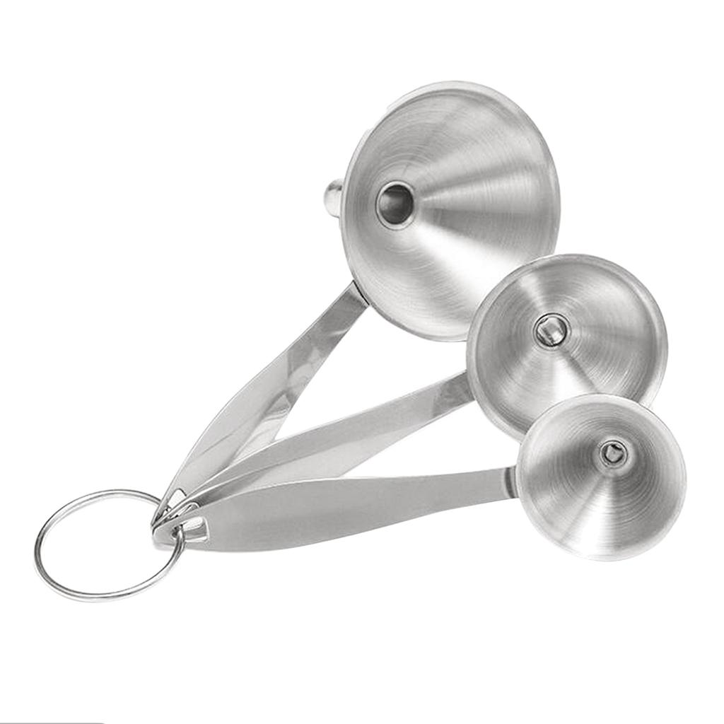 Funnel Set with Long Handles Stainless Steel Set of 3 for Home Kitchen