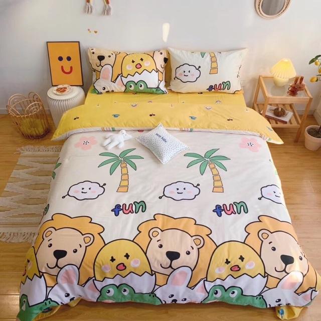 Set Cotton Living Hàng Nhập Khẩu Cao Cấp 4 Món Sư Tử Vàng Siêu Đáng Yêu