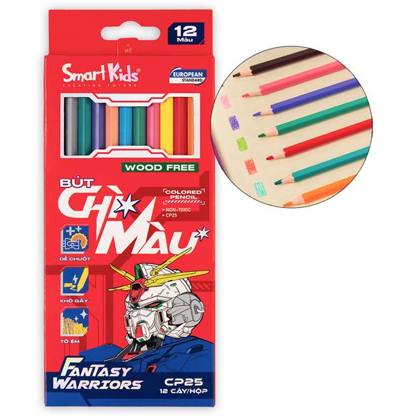 Hộp 12 Bút Chì Màu Woodfree Fantasy Wariors - Smart Kids CP25