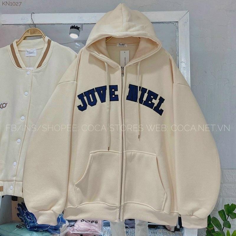 ÁO HOODIE NAM NỮ UNISEX - ÁO KHOÁC NỈ NGOẠI KHÓA Dây full zip HỌA TIẾT CHỮ Juve Niel  HOOIDE MỚI