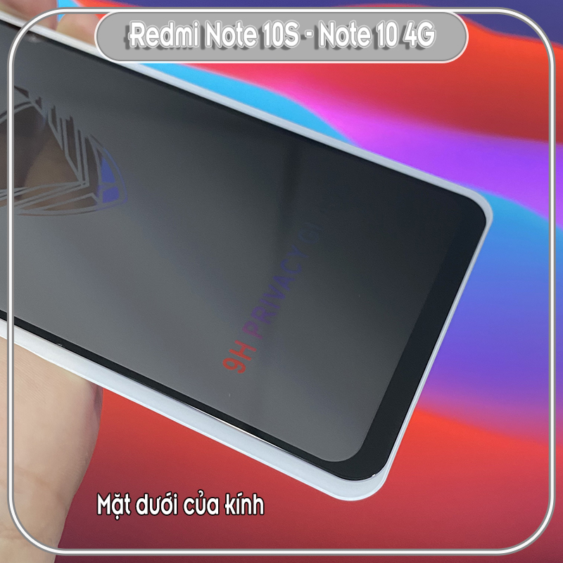 Kính cường lực cho Xiaomi Redmi Note 10S - Remi Note 10 4G chống nhìn trộm full viền đen