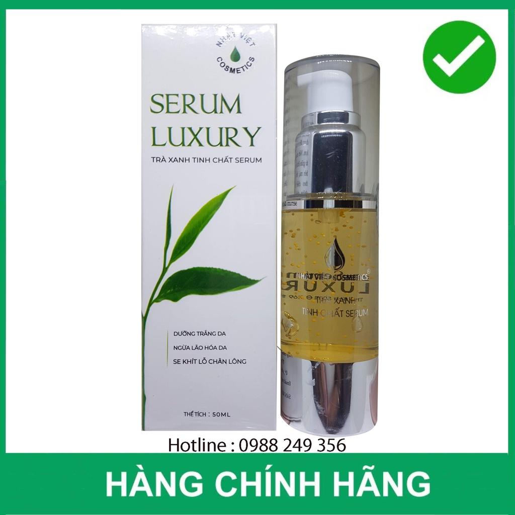 SERUM LUXURY TRÀ XANH TINH CHẤT SERUM DƯỠNG TRẮNG DA NGỪA LÃO HÓA SE KHÍT LỖ CHÂN LÔNG NHẬT VIỆT COSMETICS 50ML