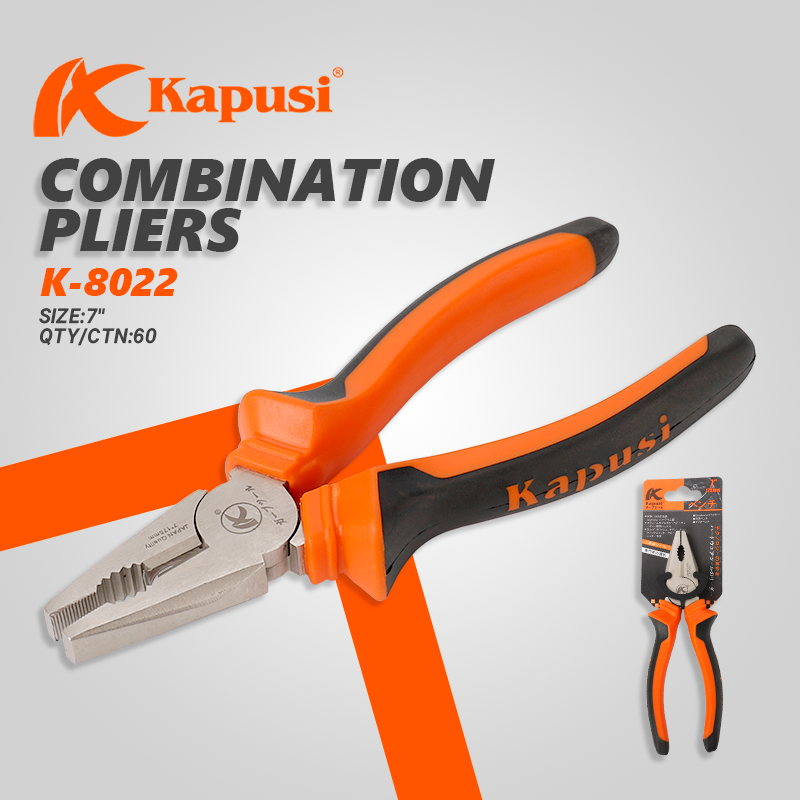 Kìm Điện Niken Kapusi Japan 7 Inch (175mm) – Chất Liệu Thép CR-V, Tay Cầm Bọc Nhựa Cao Cấp – Mã K8022