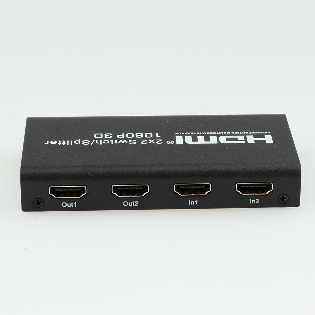 HDMI 2X2 Switch Splitter 2 In 2 Out Support 4k 1080P HDMI1.3b for PC HDTV UK