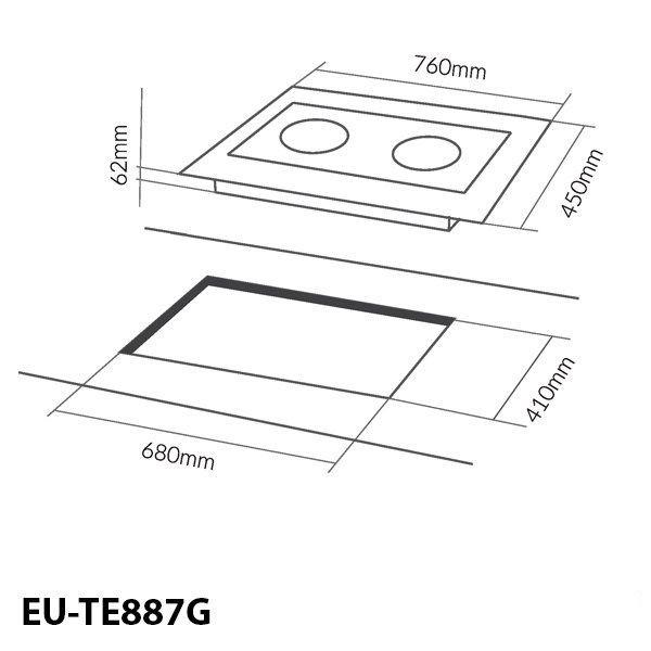 Bếp Từ Đôi EUROSUN EU-TE887G - Inverter thông minh, Hàng chính hãng