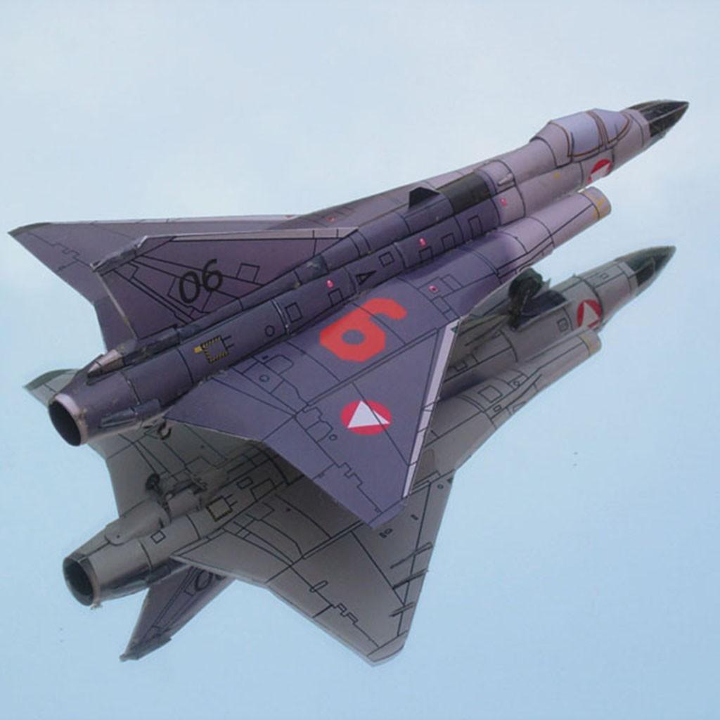 Mô hình giấy máy bay Saab Draken - Austrian Federal Air Force