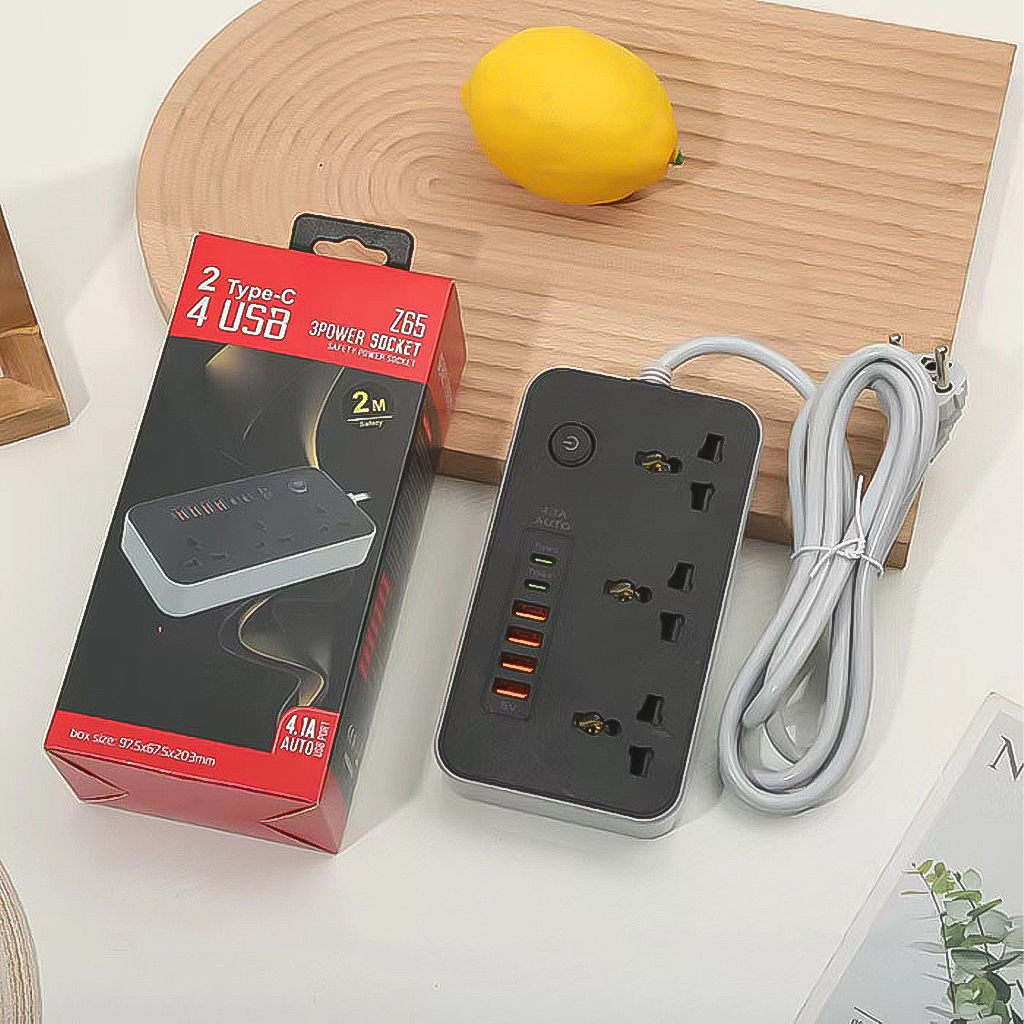 Ổ điện đa năng Vinetteam Power Socket Z65 an toàn chống cháy nổ - Ổ cắm điện thông minh hỗ trợ sạc nhanh - hàng chính hãng