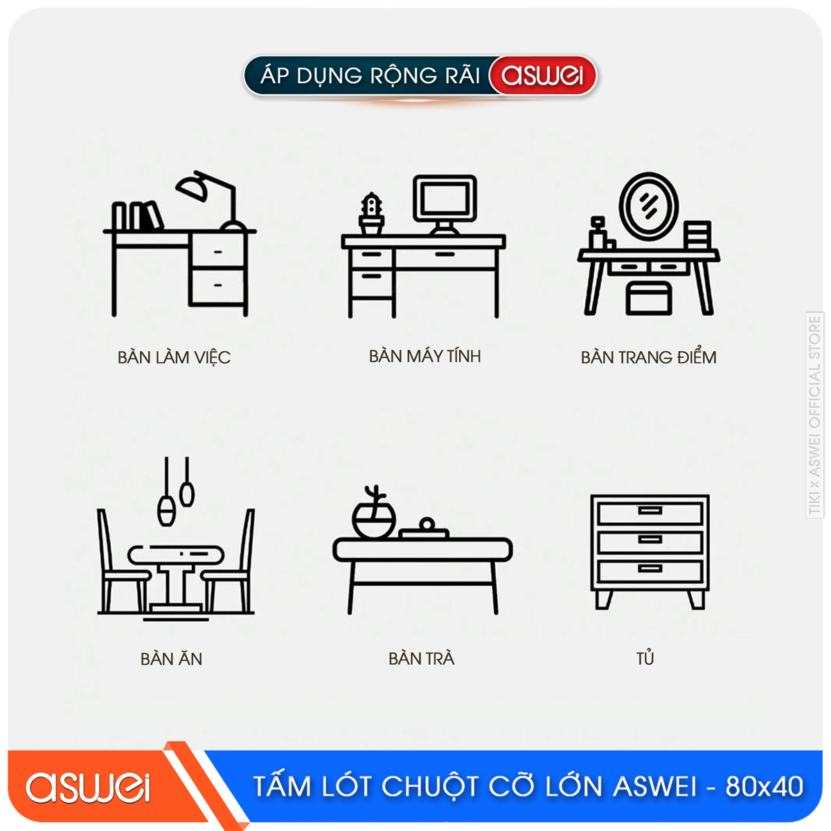 Lót Chuột ASWEI Cao Cấp - Hàng Chính Hãng
