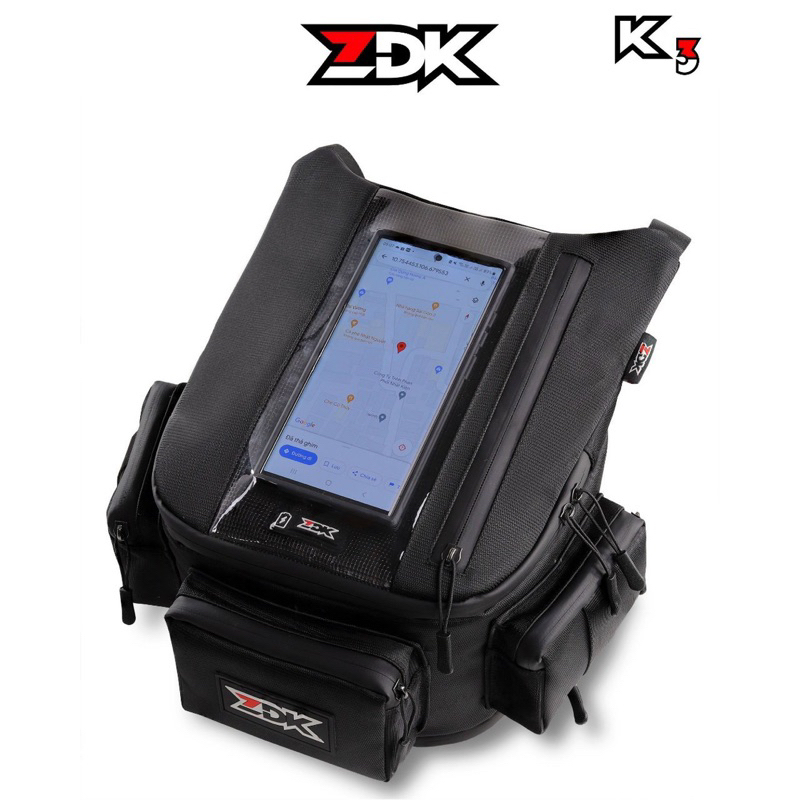 Túi treo xe máy chính hãng ZDK K3, nhiều ngăn, túi treo đầu xe, túi treo ghi đông xe máy chứa đồ dùng, cảm ứng điện thoại tốt - Hàng chính hãng