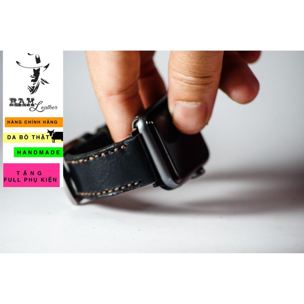 Dây đồng hồ RAM Leather da bò đen - RAM classic black