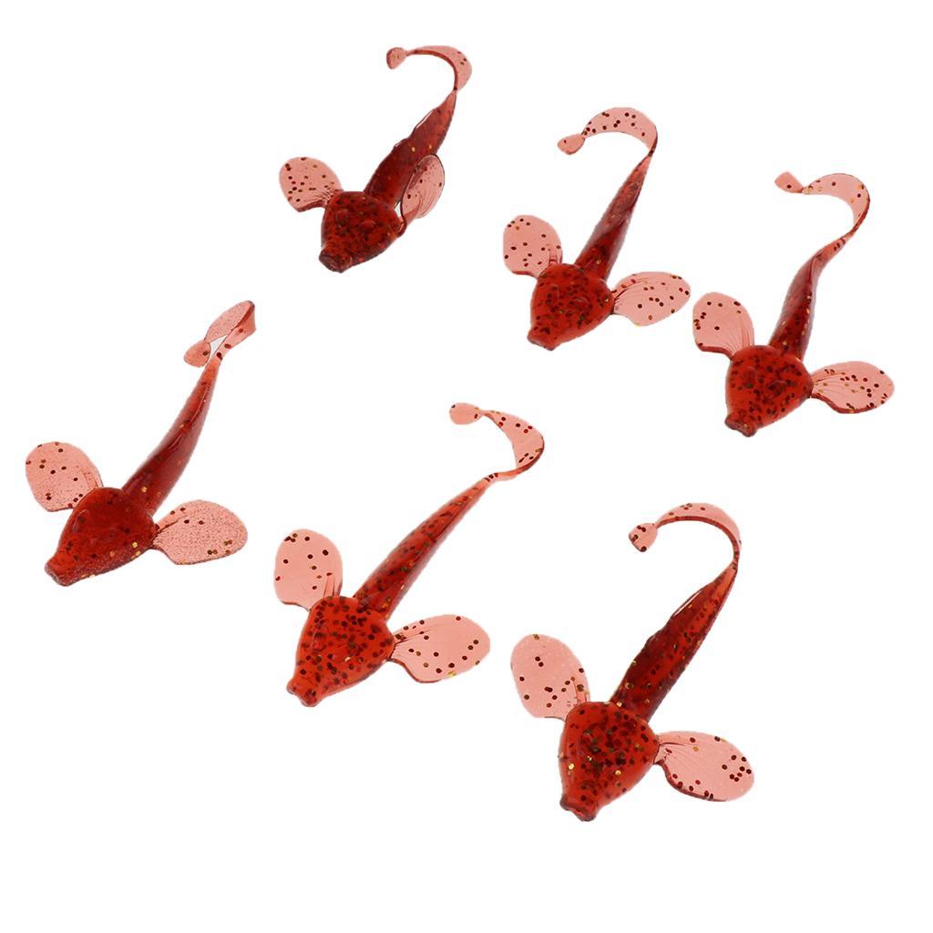 6x Grub Worm Soft for Bass Perch