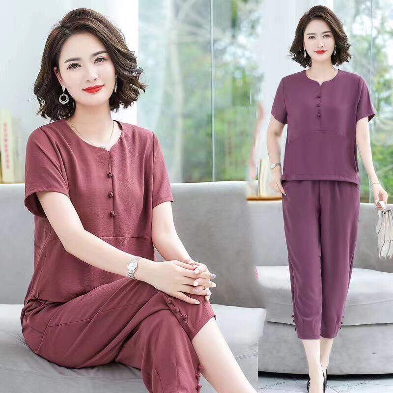 Đồ bộ trung niên nữ mặc nhà, quần áo trung niên cho mẹ, chất liệu mềm mát, thấm hút mồ hôi cực tốt, CÓ SIZE LỚN