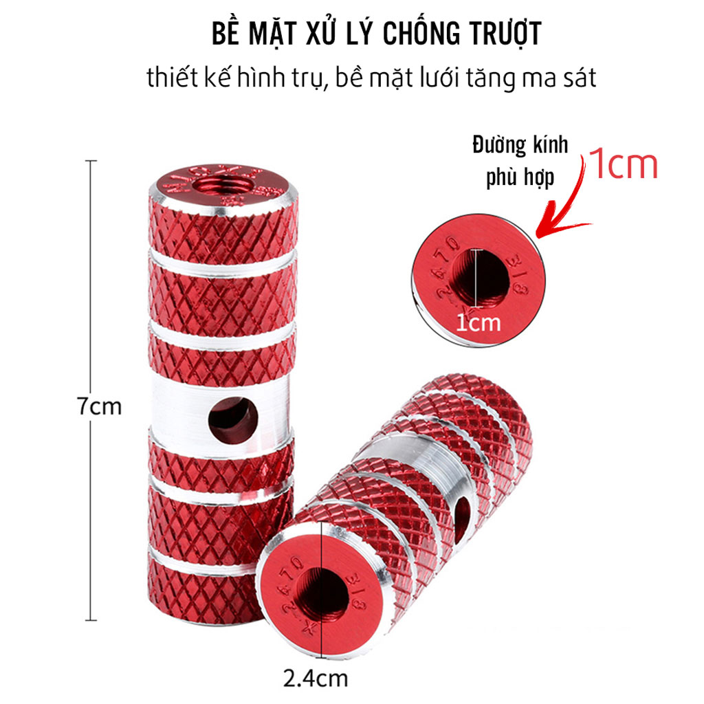 Bộ 2 Ty Gác Chân Sau Xe Đạp Chất Liệu Nhôm (đường kính lỗ 1cm) cho xe đạp MTB, xe địa hình chống trượt, chắc chắn Mai Lee