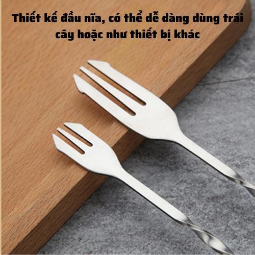 Thìa Bar pha chế 26cm cao cấp thìa inox khuấy hai đầu siêu bền cho quầy Bar dụng cụ pha chế chuyên dụng 26-32cm