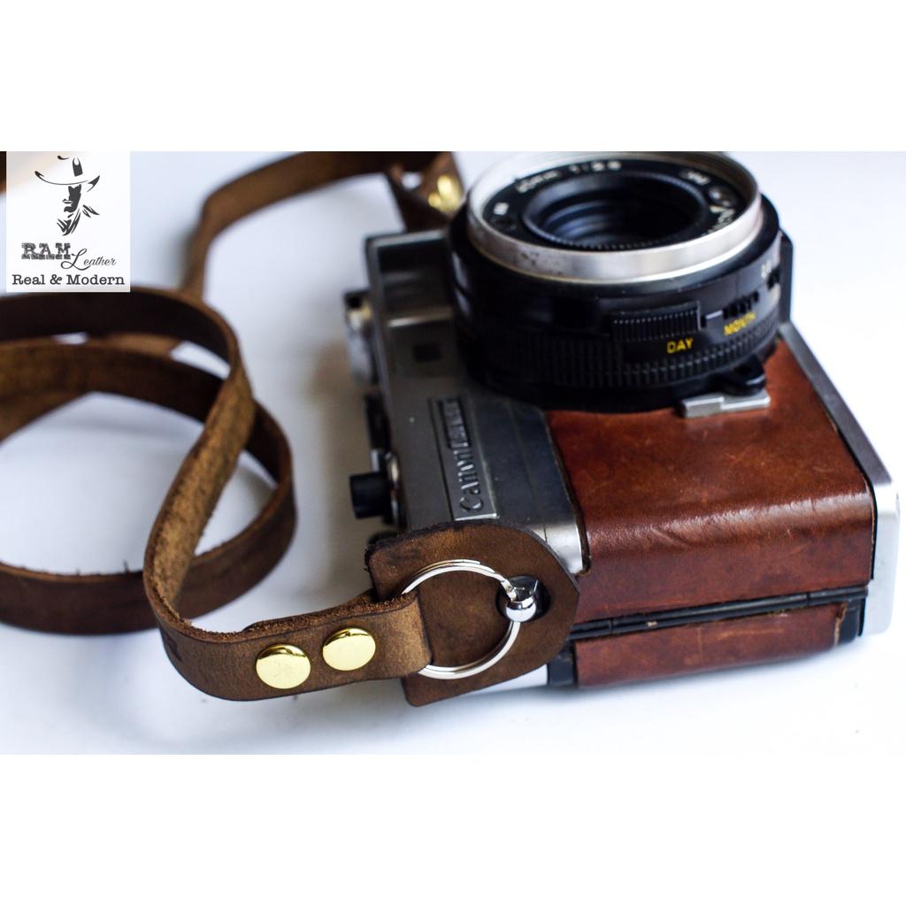 Dây máy ảnh da bò thật handmade bền chắc cực đẹp da bò sáp vintage RAM Leather a2 sn RAM Leather