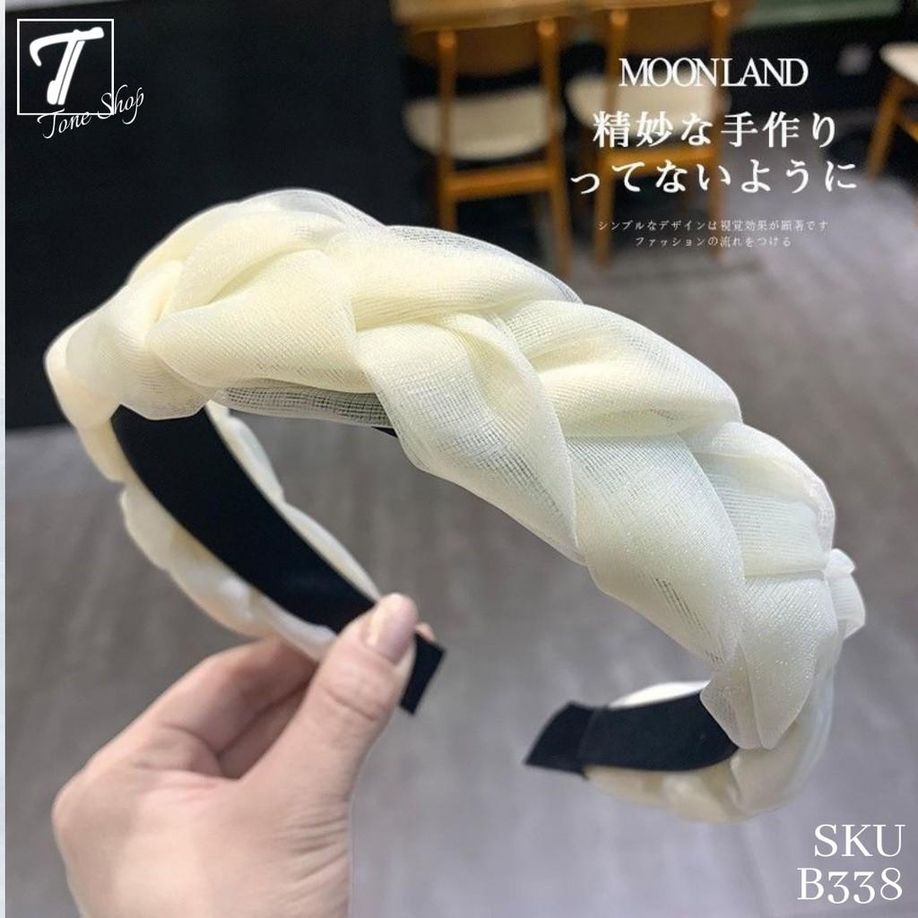 Băng đô cài tóc dạng tết công chúa màu trắng điệu đà thương hiệu Tone Shop - B338