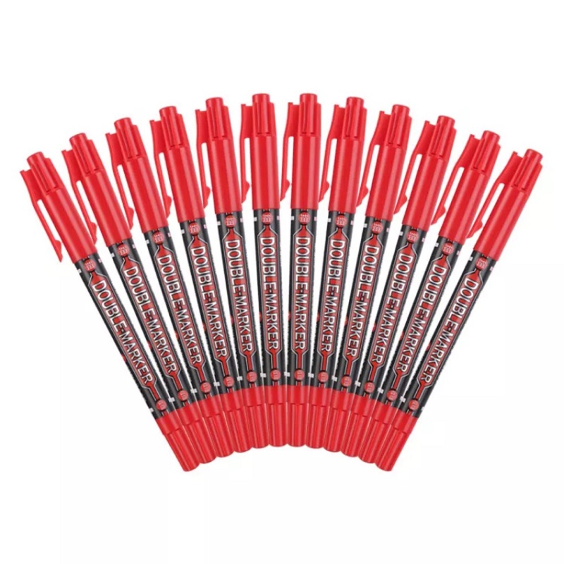 Hộp 12 cây bút dạ kính hai đầu M&G - 2130 màu đỏ