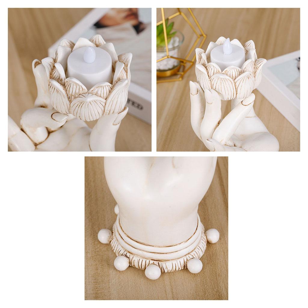 Buddha Candle Holder Statue Tealight Holder Tabletop Decoration White