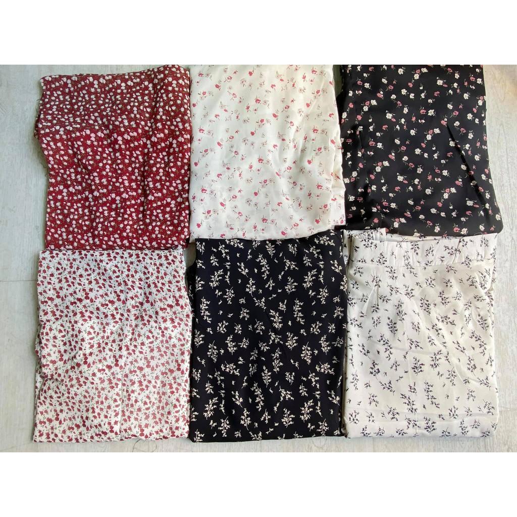 Chân váy hoa nhí ulzzang chun lưng freesize Chân váy hoa nhí phong cách ulzzang style bánh bèo