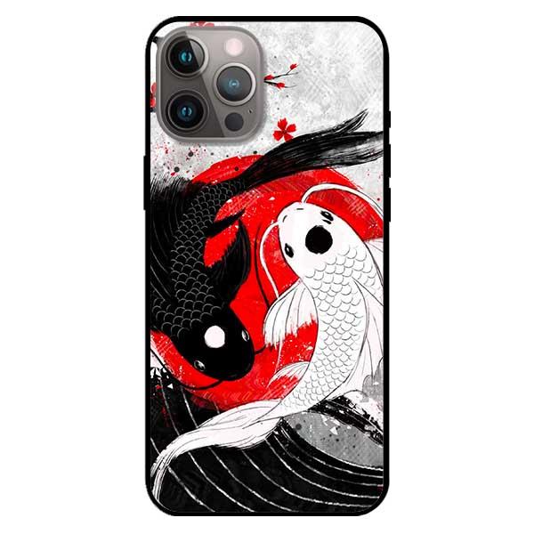Ốp lưng dành cho Iphone 12 Mini - Iphone 12 - Iphone 12 Pro - Iphone 12 Pro Max - Cá Chép Đen Trắng