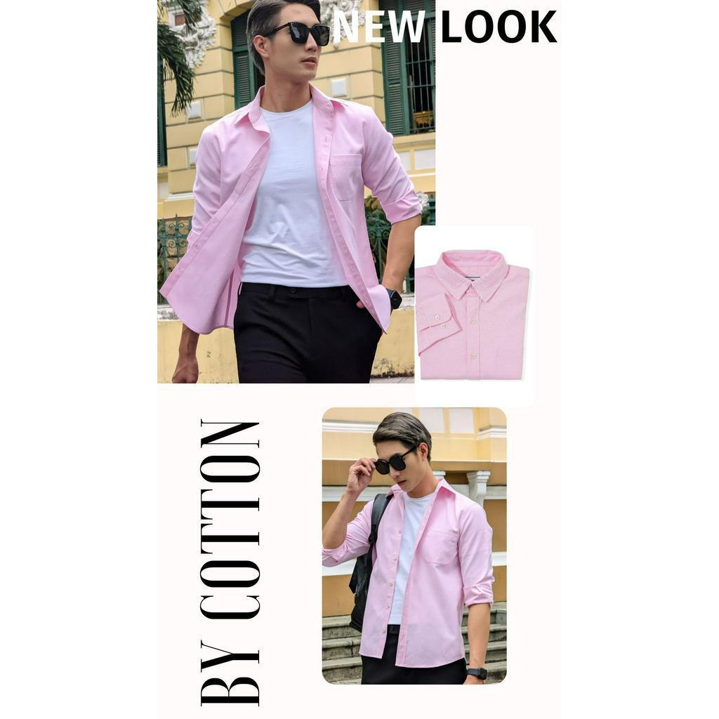 Áo Sơ Mi Nam Dài Tay Trơn BY COTTON Light Pink Oxford Shirt