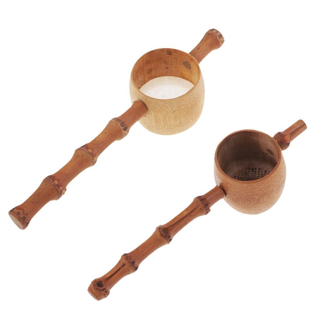 2-3pack Bamboo Tea Strainer Infuser Tea Filter Mesh Spoon Loose Tea Leaf Tea Set