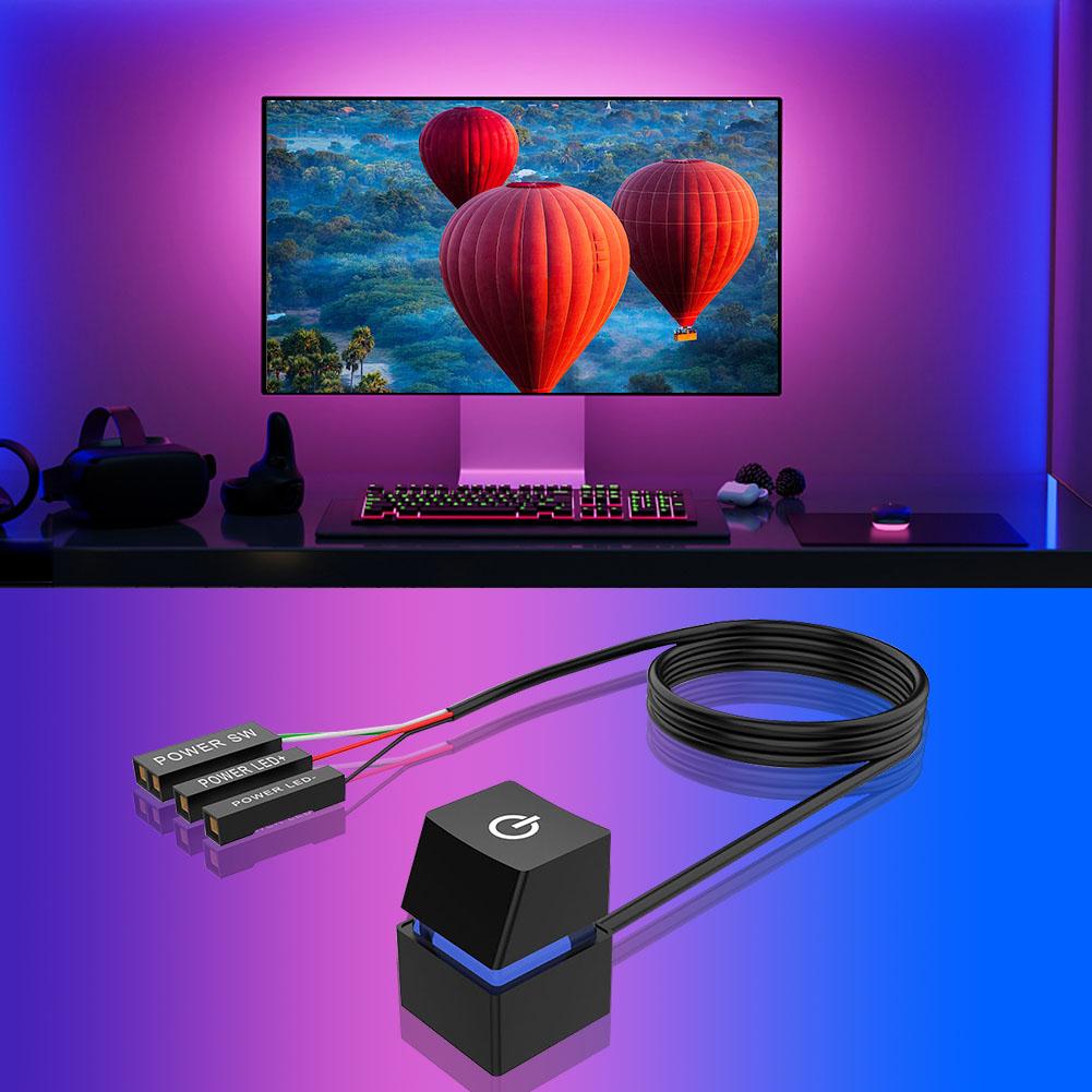 Đèn LED đầy màu sắc 2m Máy tính Máy tính Máy tính Bo mạch chủ Bo mạch chủ BẮT ĐẦU BẮT ĐẦU/TẮT TẮT Cáp mở rộng cho Home Office