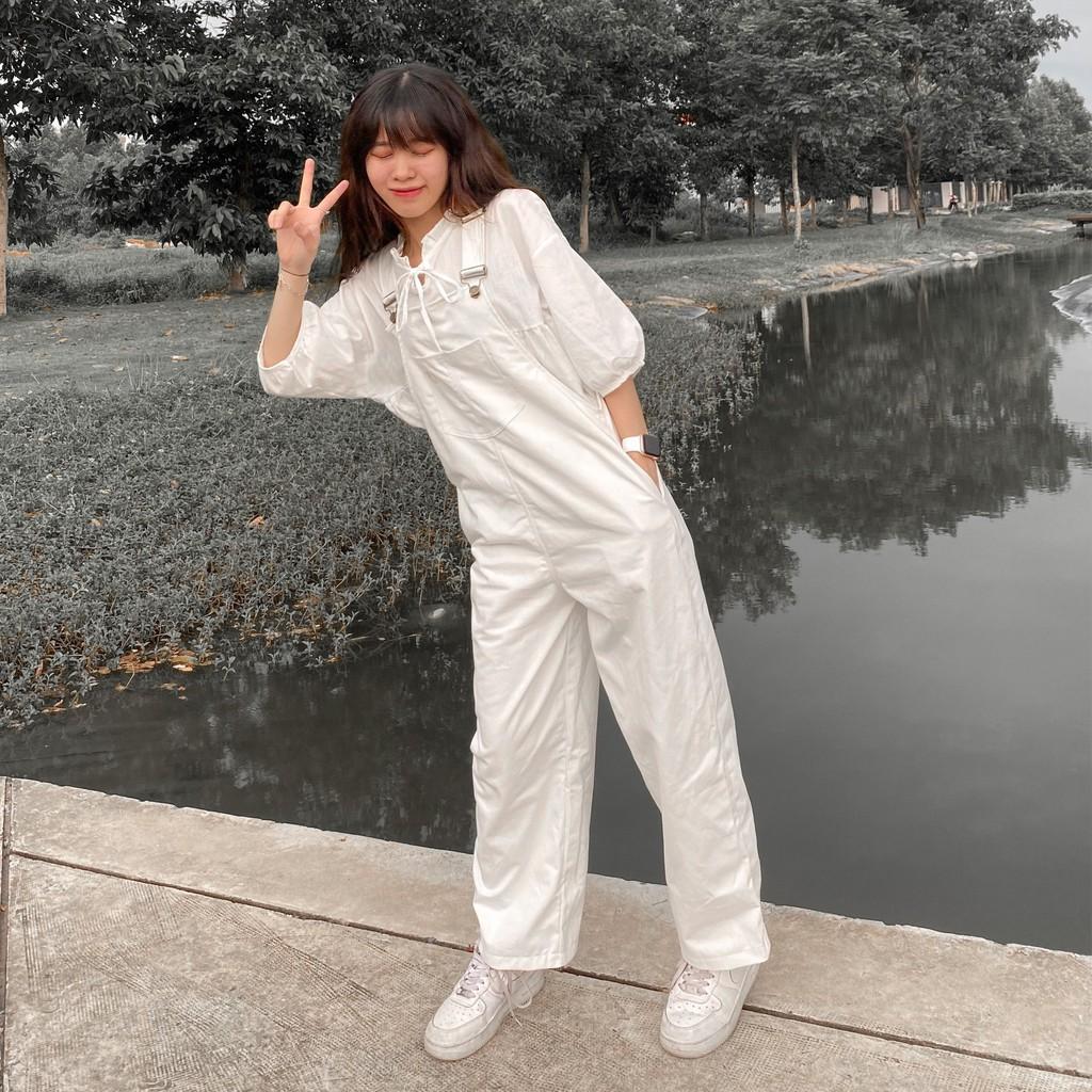 Yếm Quần Chất Kaki Dập Chỉ Nổi Phong Cách