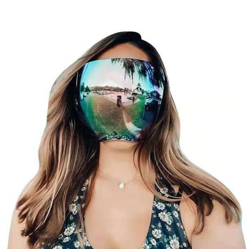 Kính bảo vệ Faceshield Kính râm Trong suốt Chống sương mù Mặt nạ bảo vệ chống tia nước Kính râm an toàn che toàn mặt Color: Gradient purple