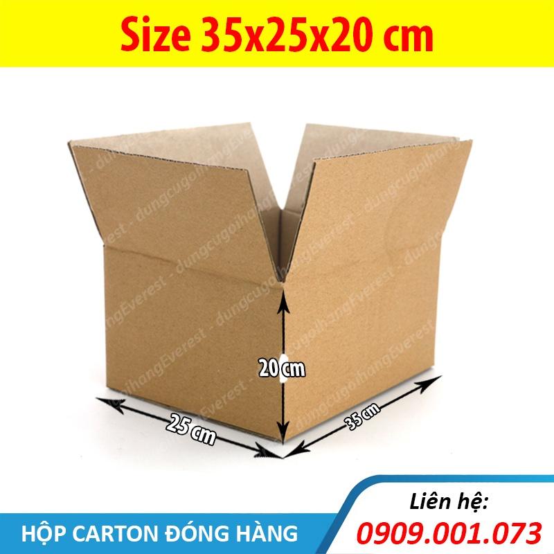 Hộp giấy size 35x25x20 cm, thùng carton gói hàng Everest