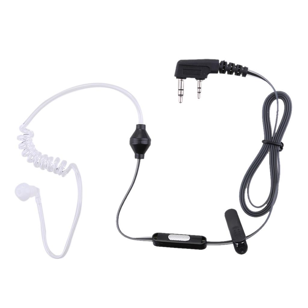 5 Pieces   Radio Headset PTT Mic Acoustic Tube Earpiece Black
