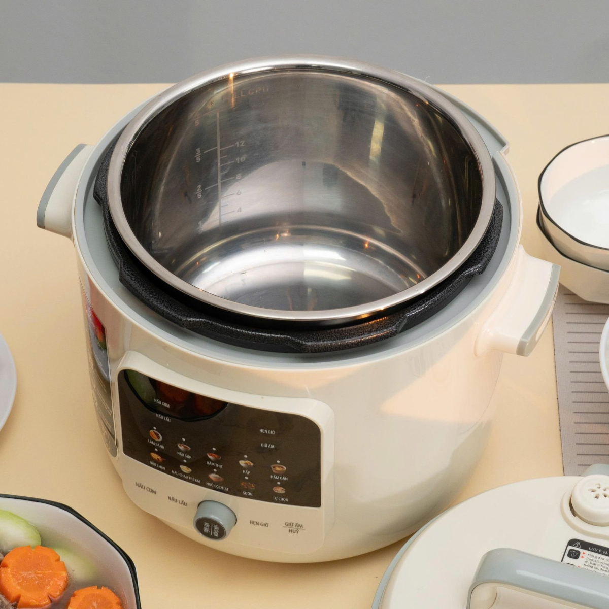 Nồi áp suất điện lòng nồi Inox Kalpen P5 dung tích 6L công suất 1300W chuẩn Đức, bảo hành 2 năm - Hàng chính hãng