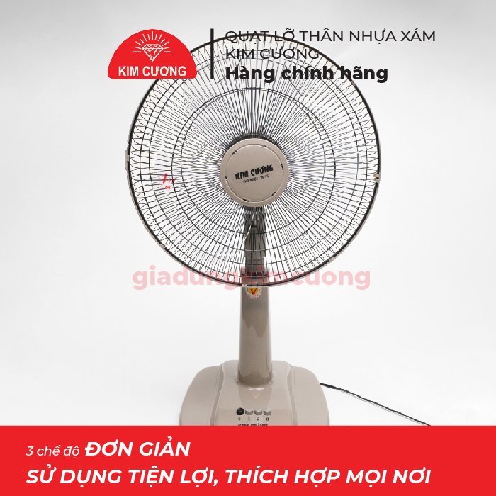 Quạt Lỡ Kim Cương - Quạt Đứng Lỡ B4 Ống Nhựa - Hàng Chính Hãng