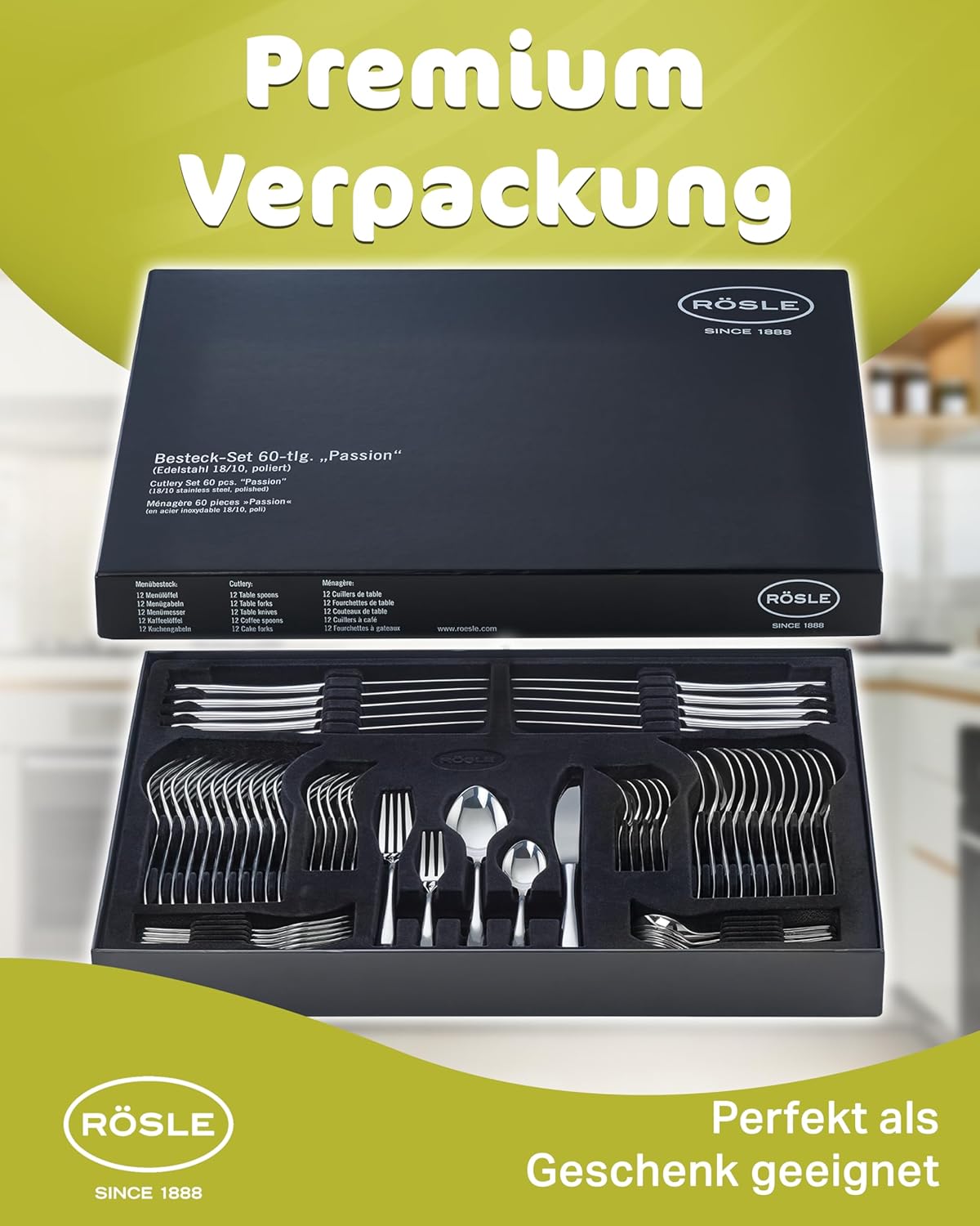 Bộ dao thìa dĩa Rösle BESTECK-SET PASSION SET 60 Hàng chính hãng