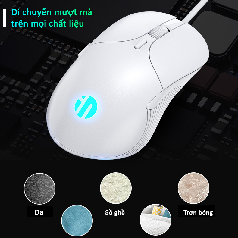 Chuột máy tính gaming Sidotech PB1 bản có dây 4800 DPI điều chỉnh 3 cấp độ thiết kế công thái học ôm tay có viền chống trượt có LED 4 màu cấu trúc tắt âm click phù hợp chơi game và làm việc văn phòng - Hàng chính hãng