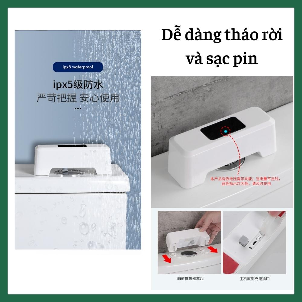 Bộ xả gạt bồn cầu chức năng cảm biến tự động, không cần dùng tay tiếp xúc van xả nước bồn cầu giúp hạn chế loại bỏ vi khuẩn khi sử dụng