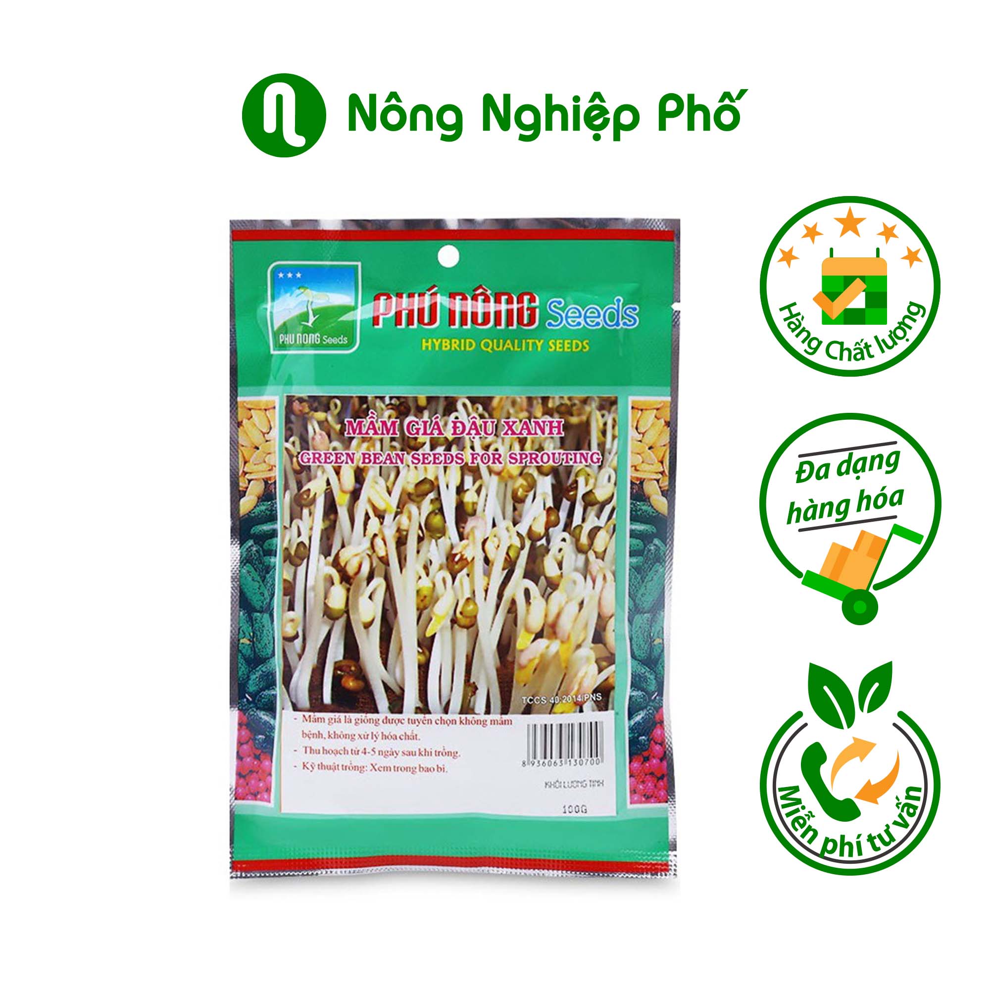 Hạt Giống Mầm Giá Đậu Xanh Phú Nông (100g / Gói)
