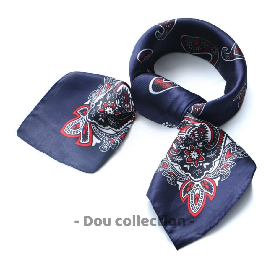 Khăn Bandana EXO Cao Cấp Họa Tiết Tế Bào Đơn Thổ Cẩm Chất Lụa Satin - 60x60cm - Mã B008