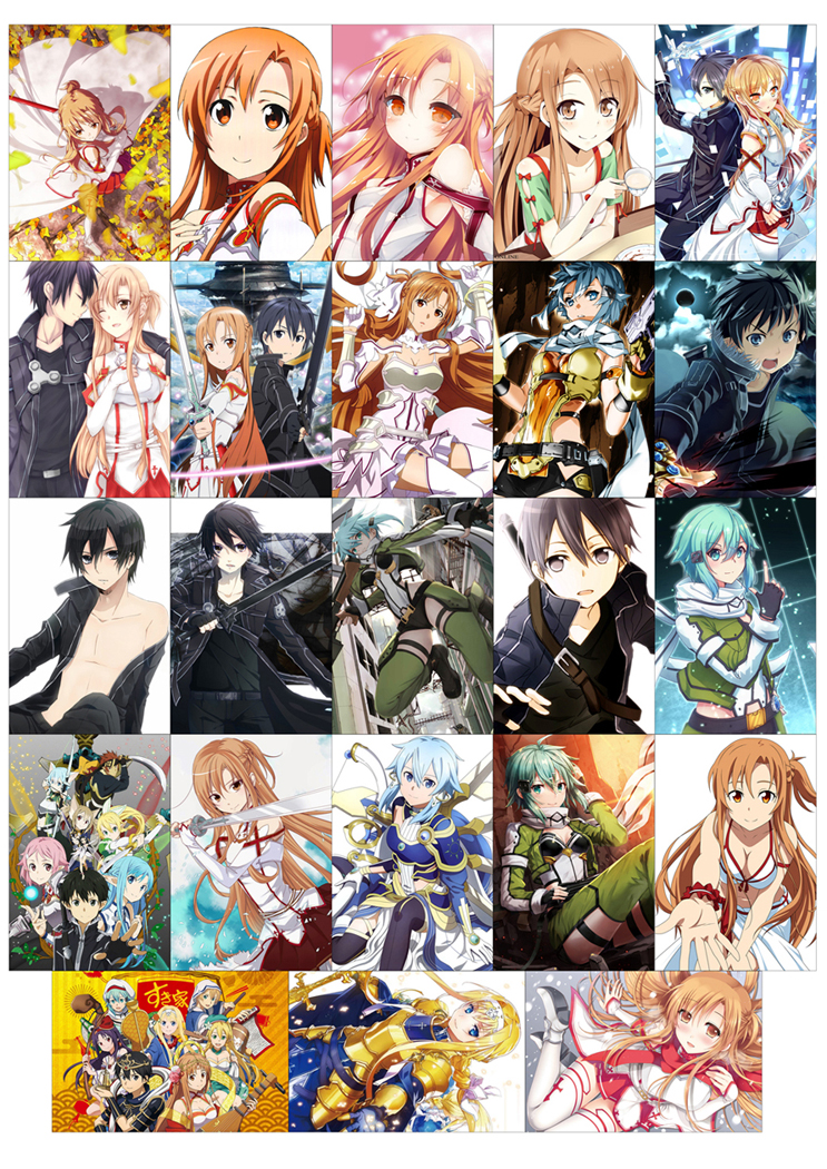 Ảnh Sword Art Online card polaroid set 23 tấm khác nhau