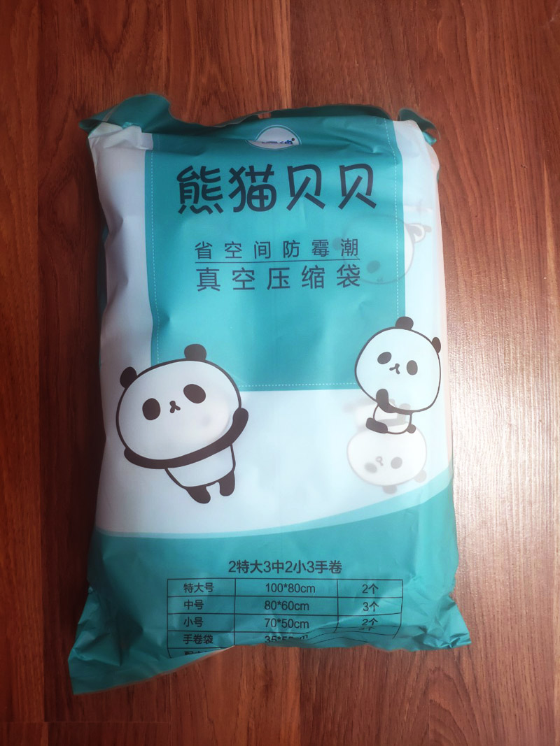 Combo 10 Túi hút chân không, hình Panda - BƠM TAY