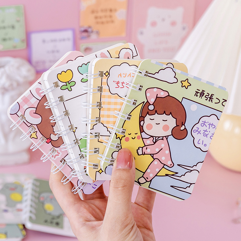 Set 4 Sổ tay lò xo ghi chú dạng có kẻ ngang kích thước A7 80 tờ