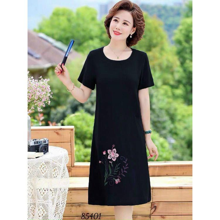 ĐẦM SUÔNG NỮ THÊU HOA CHẤT VẢI MÁT NHẸ MẶC THOẢI MÁI CÓ BIGSIZE 3XL