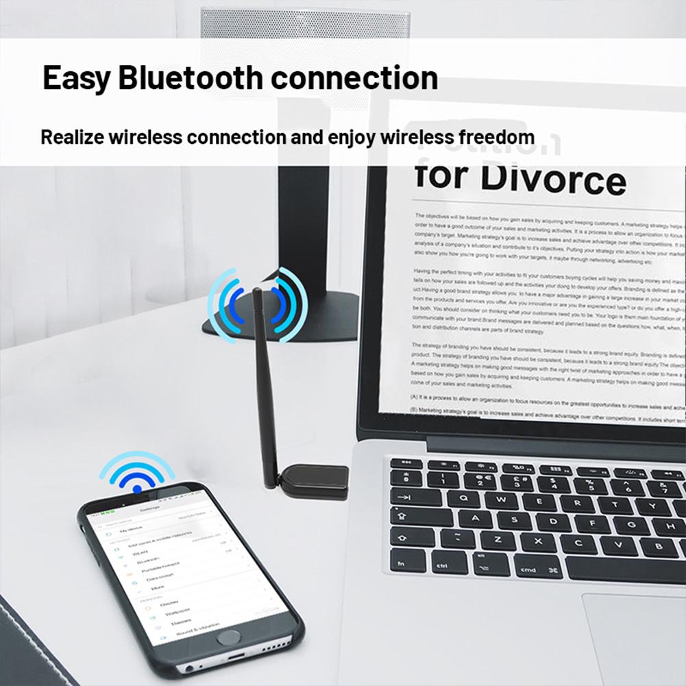 100m Usb Bluetooth-compatible 5.1 Adapter With External Antenna Wireless Usb Stable Transmission Audio Receiver Transmitter
