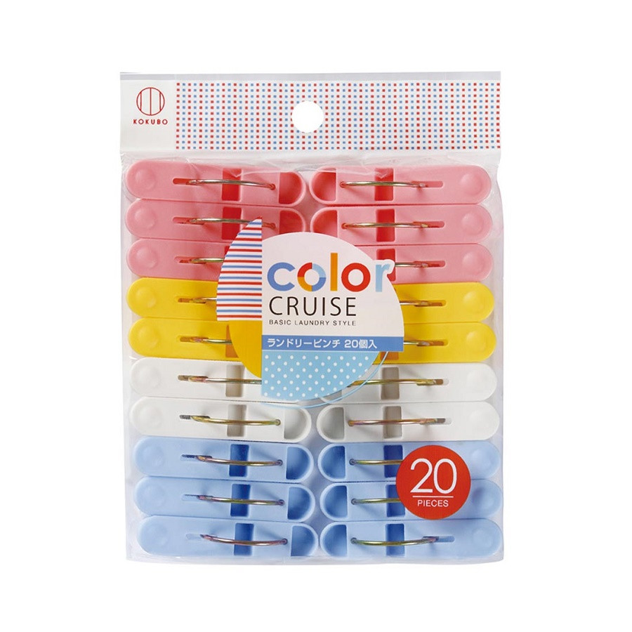 Kẹp chữ A phơi quần áo Color Cruise (Kokubo) - Set 20 chiếc