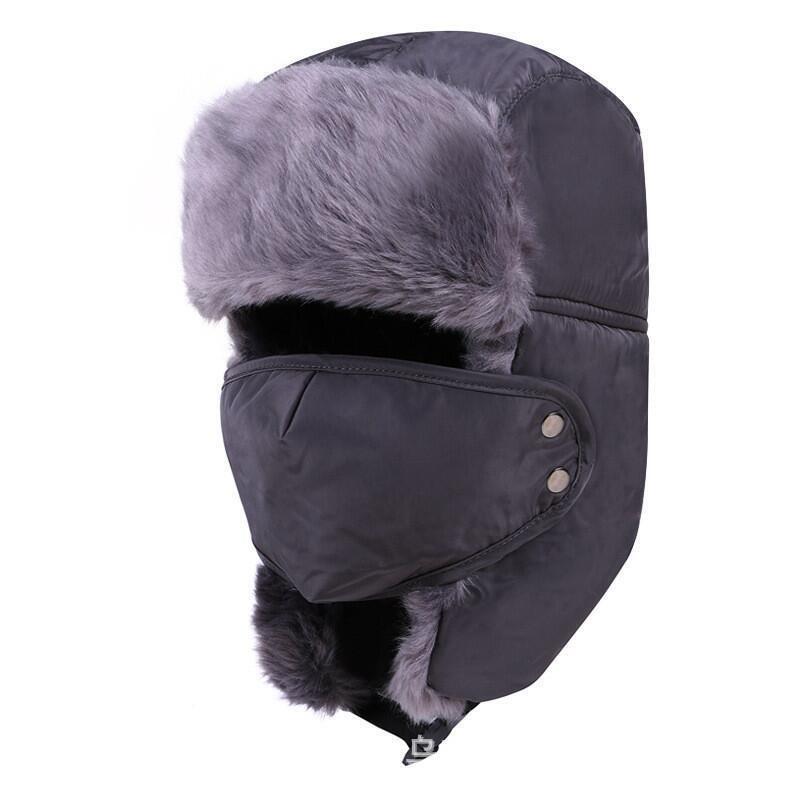 Máy Bay Ném Bom Nón Mùa Đông Nam Ấm Nga Ushanka Nón Tai Sập Pu Da Lông Thú Bẫy Bắt Nắp Earflap