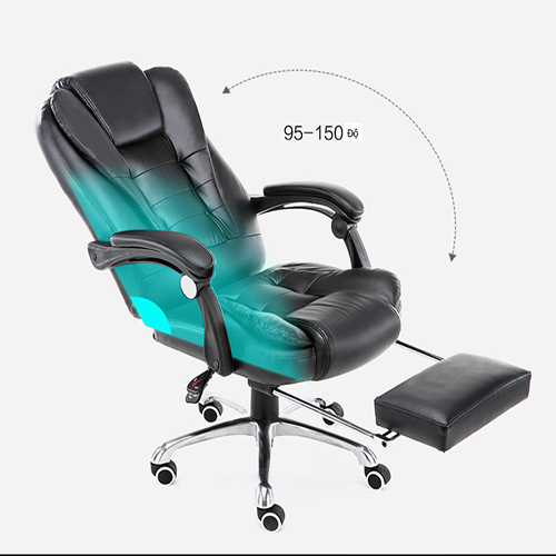 GHẾ DA VĂN PHÒNG CAO CẤP MASSAGE LƯNG 7 ĐIỂM BỌC DA PU CÓ GÁC CHÂN THƯ GIÃN