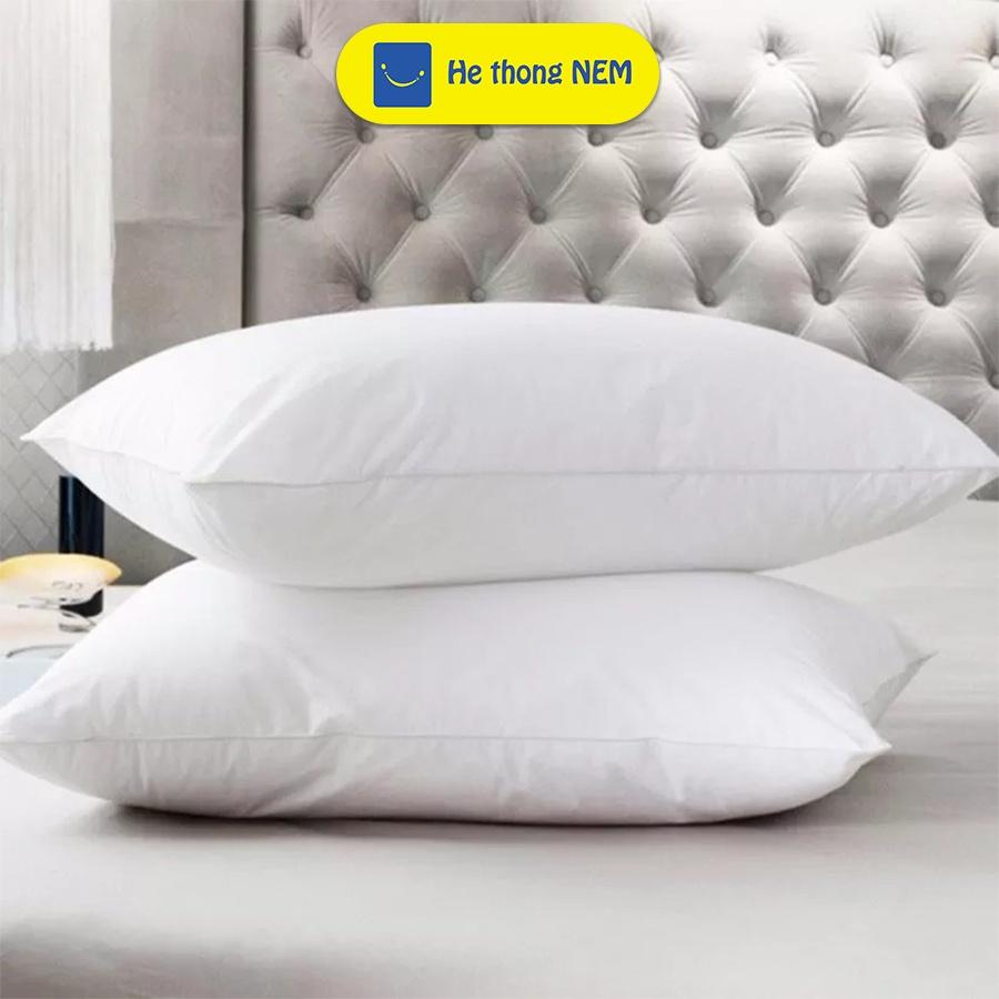 Ruột gối đầu bông gòn cao cấp gối nằm đầu giường bông gòn mềm 50x70 40x60 - Hệ Thống Nệm