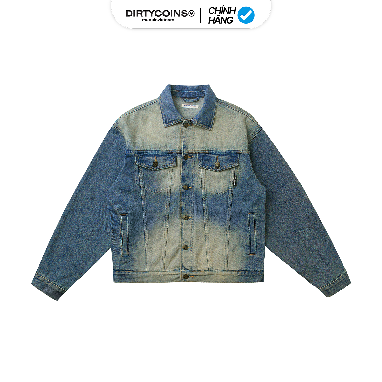 Áo Khoác DirtyCoins Logo Denim Jacket - Blue Wash