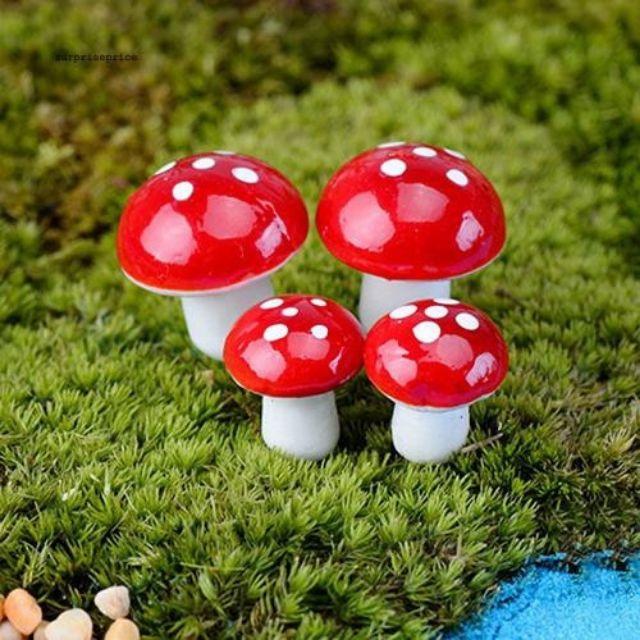 20 mô hình cây nấm trang trí tiểu cảnh.